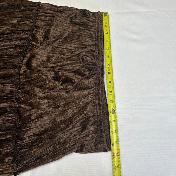 Womens Brown Velvet Tiered Midi Skirt Size Medium Witchy Western Whimsigoth Boho - Picture 4 of 5